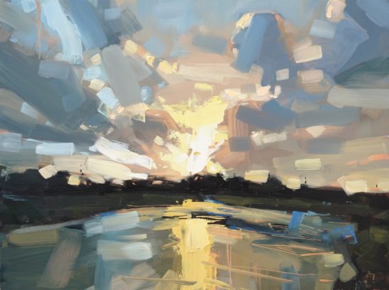 25 River Taw Evening 61 x 46 cm oil on board