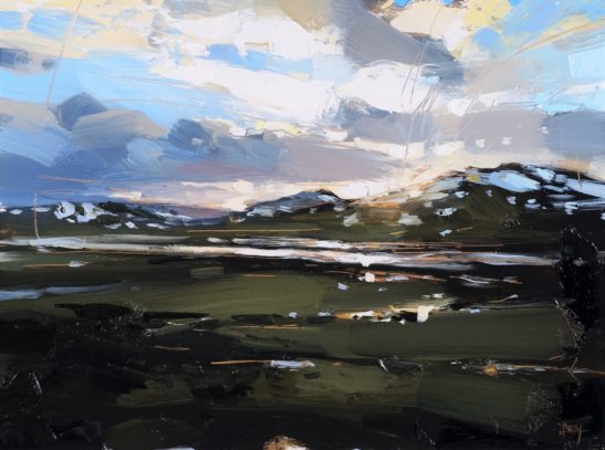 6 A Train Journey through the Southern Uplands 22 x 30 cm oil on board