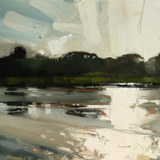 9 River Taw Evening 20 x 20 cm oil on board