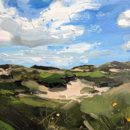 Braunton Burrows 20 x 20 cm oil on board