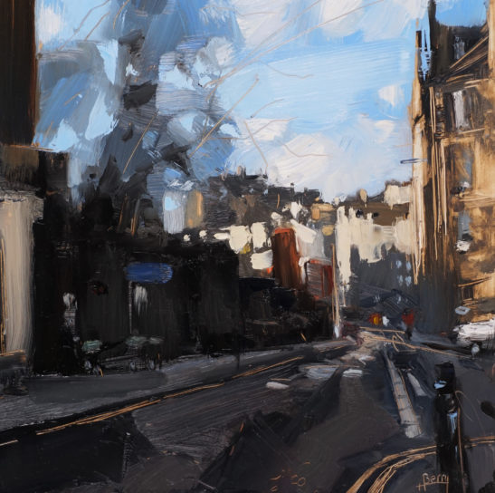 Candlemaker Row Edinburgh 20 x 20 cm oil on board