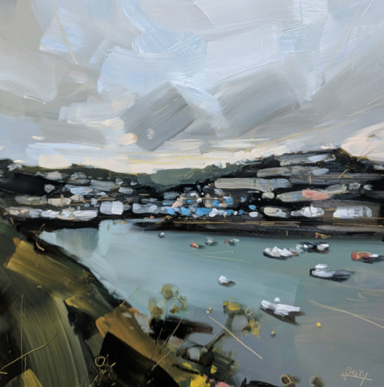 Mevagissey Harbour 20 x 20 cm oil on board