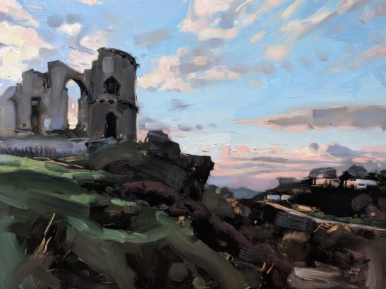 Mow Cop Castle 60 x 80 cm oil on board