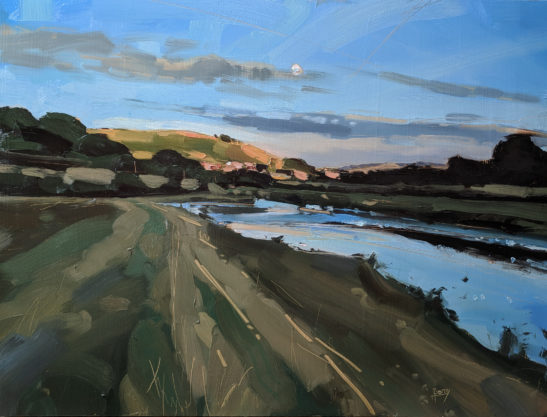 Summer Moon over Codden Hill 60 x 80 oil on board