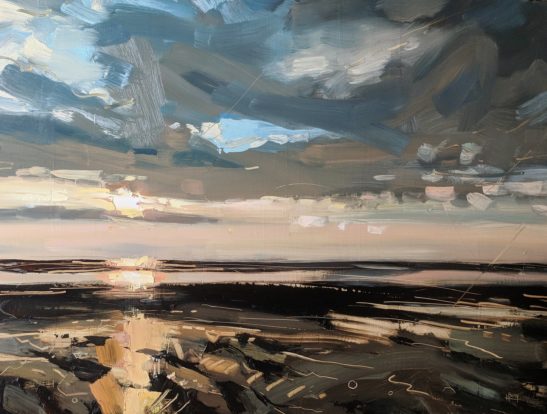 Warm Evening Water 60 x 80 cm oil on board