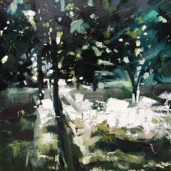 03 summer evening 50 x 50 cm oil on board