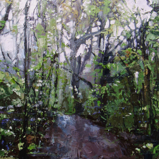 12 april shower 50 x 50 cm oil on board