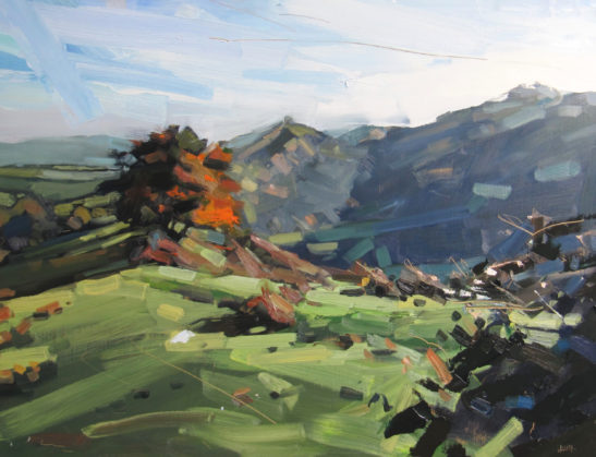 21 Autumn morning Hangmans Hill from Codden 60 x 80 cm oil on board