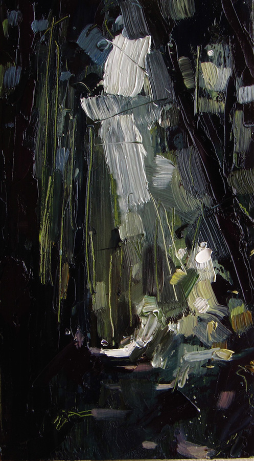 36.5 voie romaine near le bourg doisans 17 x 31 cm oil on board