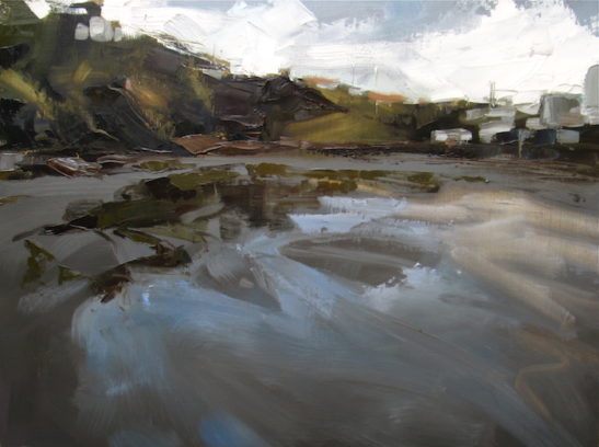 46 combe martin beach 80 x 60 cm oil on board