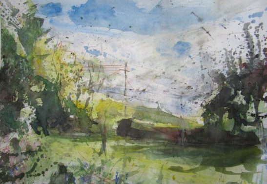 a country garden watercolour on paper