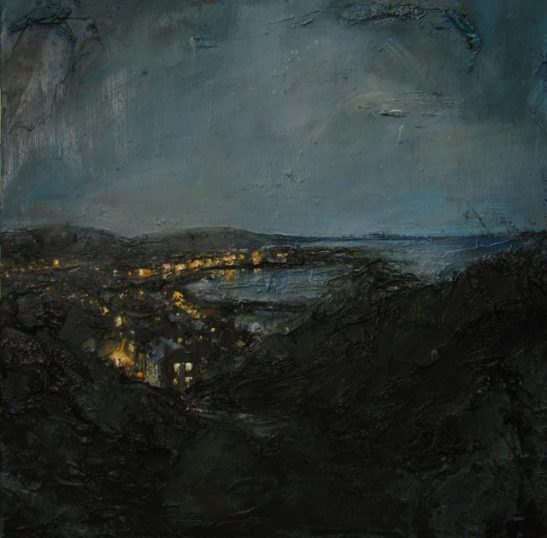 aberystwyth dusk oil on board