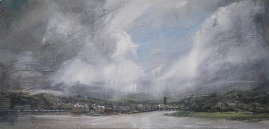 barnstaple from the taw bridge 91 x 45 cm