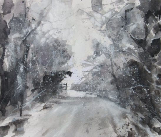 bickham moor in the snow 35x29 cm