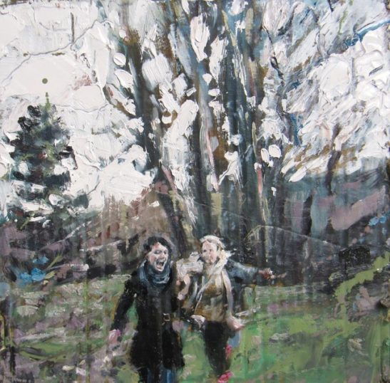 christmas day oil on board