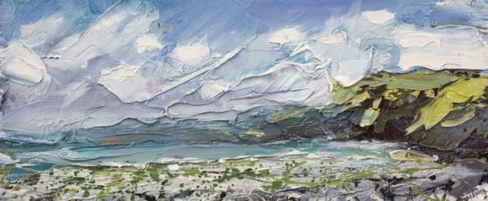 clovelly oil on board  30 x 13cm