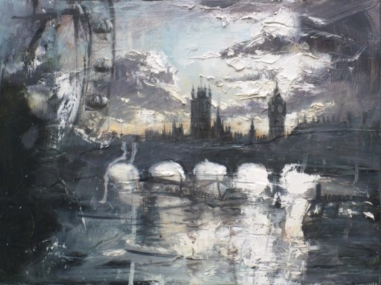 evening over the thames 40x30cm