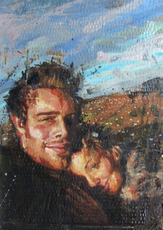 hannah and ben oil on board