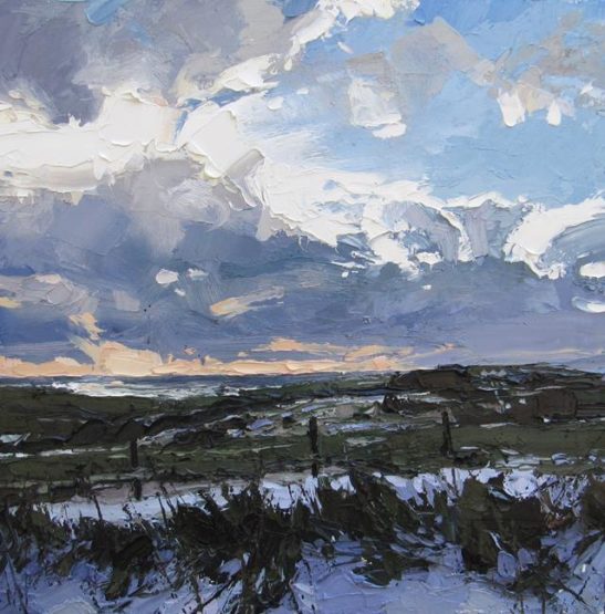 melting snow south downs 50 x 50 cm