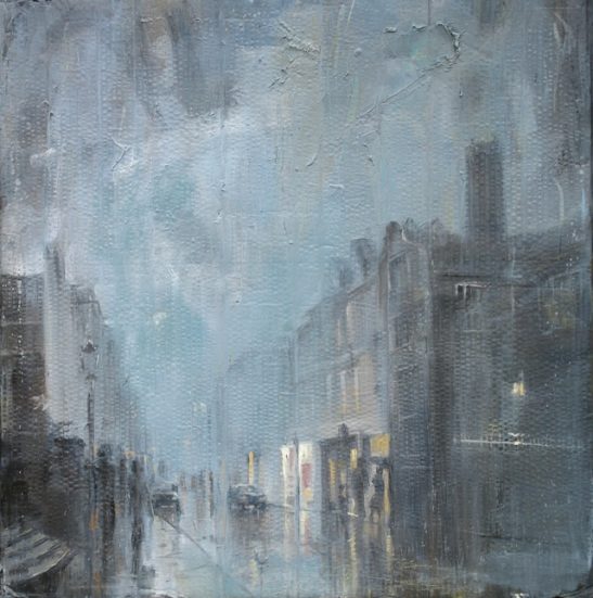 rainy evening guildford high street 102.5 x 104 cm