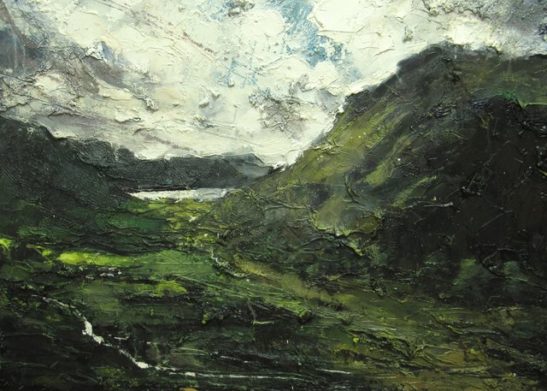 snowdonia llyn gwynnant oil on board