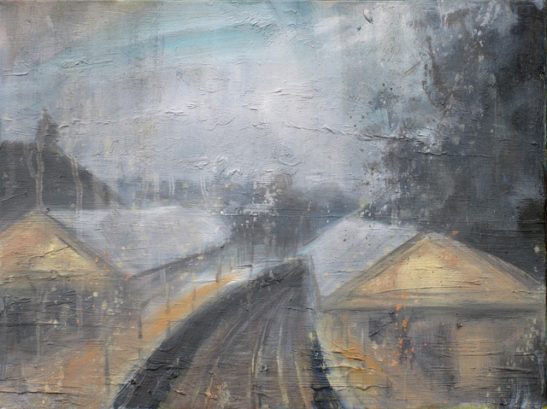 study for rainy evening london road 40x30cm