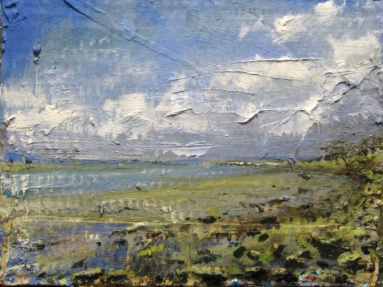 the adur at shoreham oil on board  27 x 21 cm