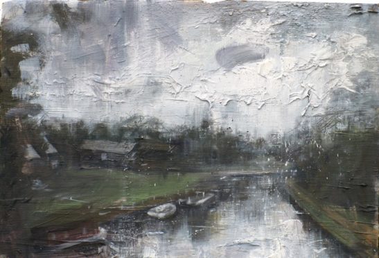 the river wey guildford 44x30cm