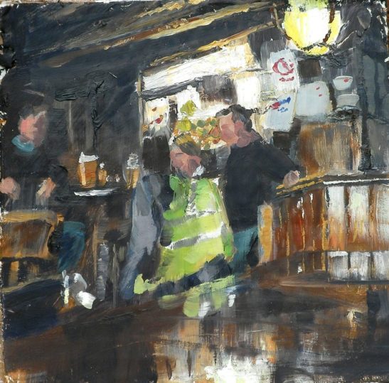 tuesday afternoon in the pub 18 x 18 cm