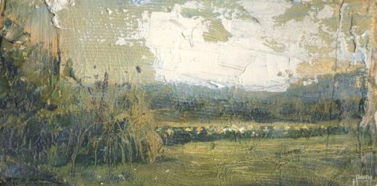 view from frensham heights 23x13 cm