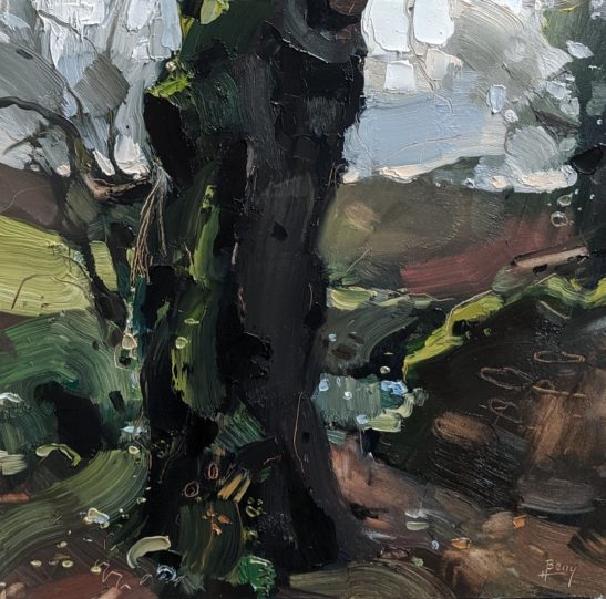 A Tree in Parracombe 20 x 20 cm oil on board