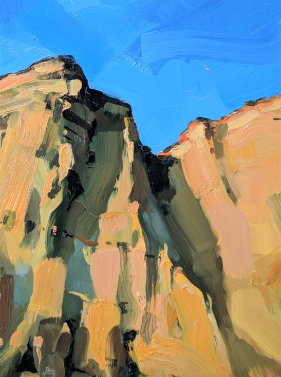 Cliffs at West Bay 22 x 30 cm oil on board