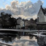 Le Miroir dEau Nantes 210 x 100 cm oil on board