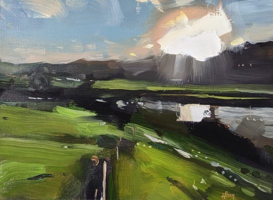 River Taw 22 x 30 cm oil on board