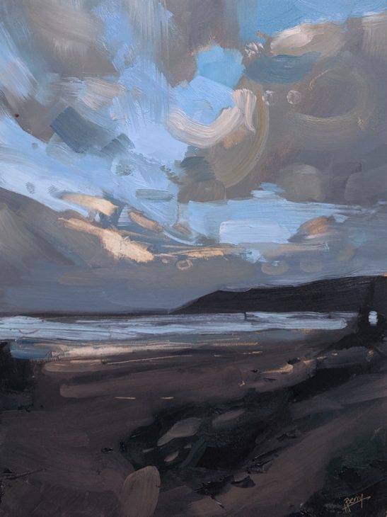 Saunton Dusk 22 x 30 cm oil on board