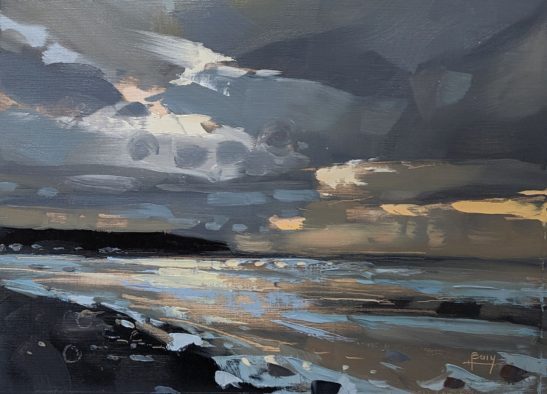 Stormy Study of Westward Ho 22 x 30 cm oil on board