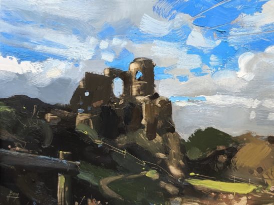 Mow Cop Castle 22 x 30 cm oil on board