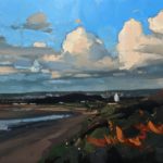 Sea Buckthorn and Storm Clouds Instow 46 x 61 cm oil on board
