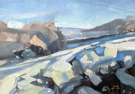 Frosty Field 11.5 x 16.5 cm oil on paper