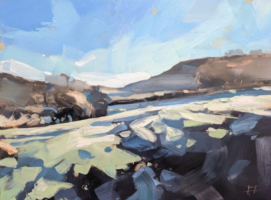 Frosty Field 22 x 30 cm oil on board