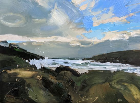 Porthcothan Beach 22 x 30 cm oil on board