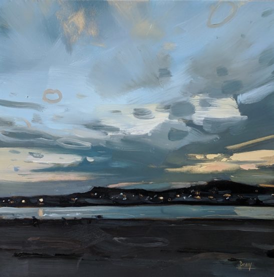 Instow Dusk 20 x 20 cm oil on board