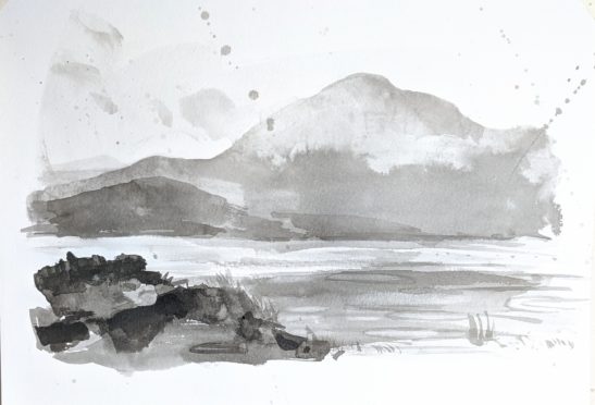 Carreg y Saeth 21 x 28 cm ink on paper