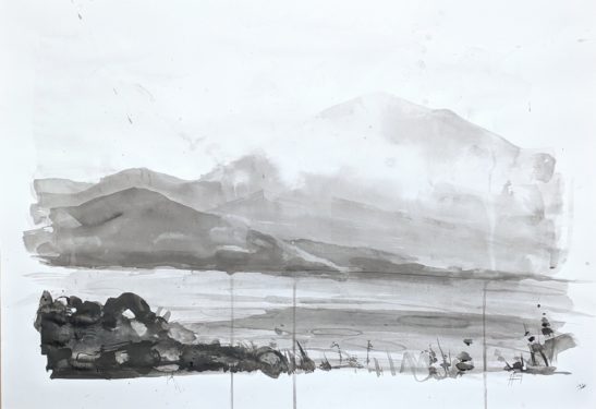 Carreg y Saeth 59 x 84 cm ink on paper