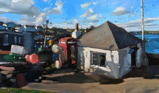 Fishermans Shelter 30 x 50cm oil on board