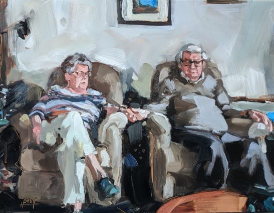 Grandma and Poppa 22 x 30 cm oil on board