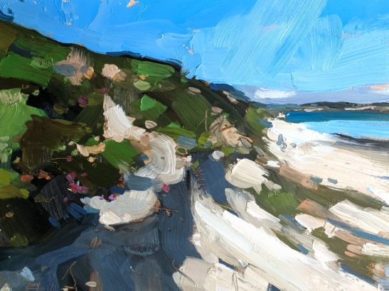 Pentle Bay Tresco 22 x 30 cm oil on board