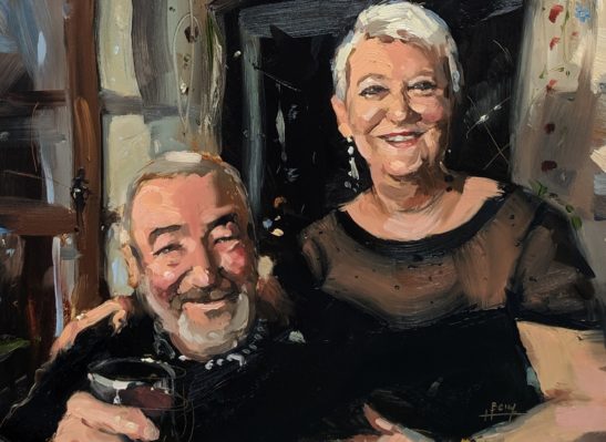 Ruth and Ret 22 x 30 cm oil on board