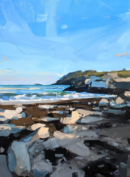 Swanpool Beach Falmouth 46 x 61 cm oil on board