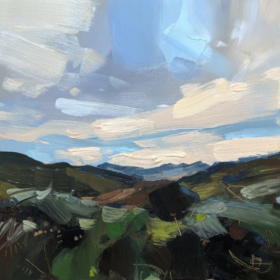 View Towards Blaenau Ffestiniog 20 x 20cm oil on board